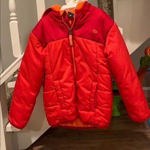 Red and Orange Boys Puffer Coat